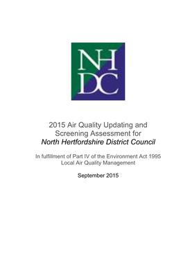 Air Quality Updated Screening and Assessment Report 2015