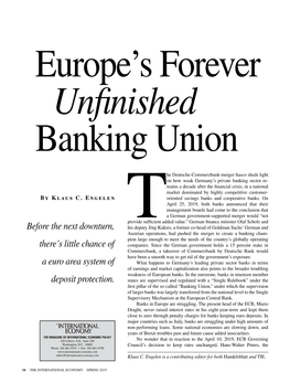 Europe's Forever Unfinished Banking Union