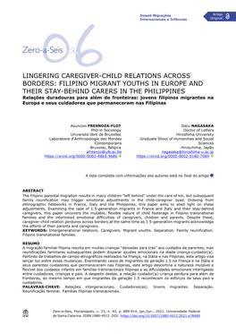 Lingering Caregiver-Child Relations Across Borders