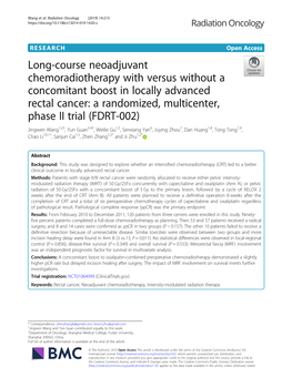 Long-Course Neoadjuvant Chemoradiotherapy with Versus