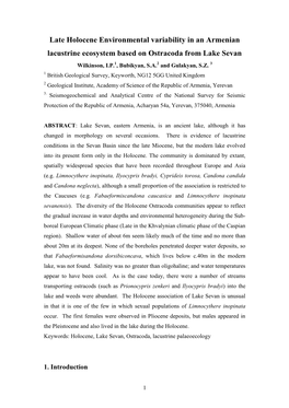 It Was During the Miocene That the Environment of Deposition Changed