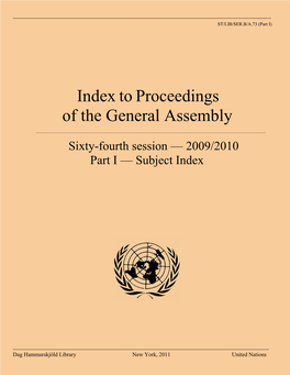 Index to Proceedings of the General Assembly, Sixty-Second Session