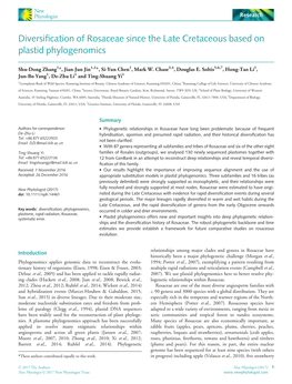 Diversification of Rosaceae Since the Late Cretaceous Based on Plastid