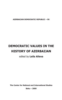 Democratic Values in the History of Azerbaijan