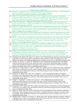 Scientific Conference Contributions by Dr Emese M. Bordy