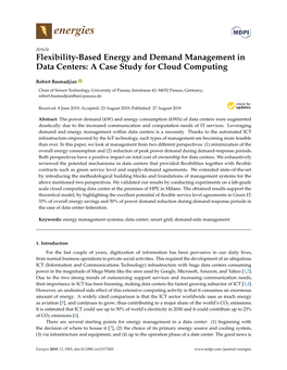 Flexibility-Based Energy and Demand Management in Data Centers: a Case Study for Cloud Computing