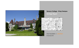 Seneca College - King Campus Heritage Report