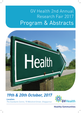 GV Health 2Nd Annual Research Fair – Abstract Book and Program