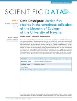 Iberian Fish Records in the Vertebrate Collection of The