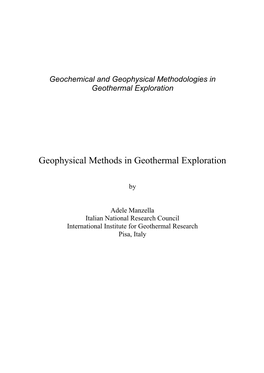 Geophysical Methods in Geothermal Exploration