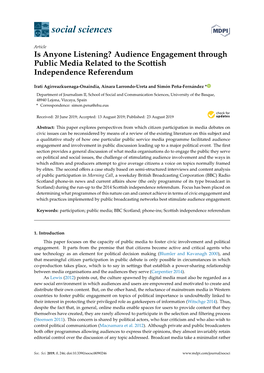 Is Anyone Listening? Audience Engagement Through Public Media Related to the Scottish Independence Referendum