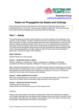 Propagating Plants from Seeds and Cuttings