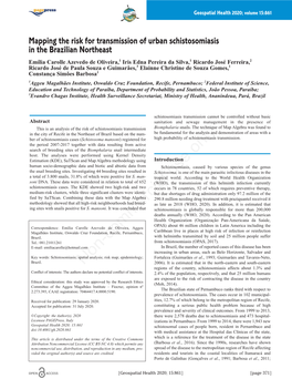 Mapping the Risk for Transmission of Urban Schistosomiasis in the Brazilian Northeast