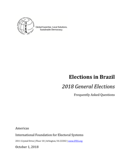 IFES Faqs on Elections in Brazil: 2018 General Elections