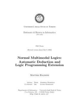 Normal Multimodal Logics: Automatic Deduction and Logic Programming Extension