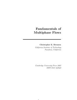 Fundamentals of Multiphase Flows