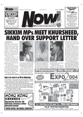 SIKKIM Mps MEET KHURSHEED, HAND OVER SUPPORT LETTER