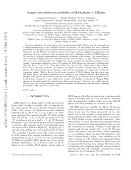 Insights Into Exfoliation Possibility of MAX Phases to Mxenes