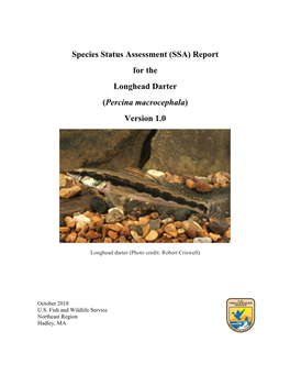 Species Status Assessment (SSA) Report for the Longhead Darter (Percina Macrocephala)