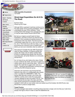 2004 Superbike Smackdown - Motorcycleusa.Com