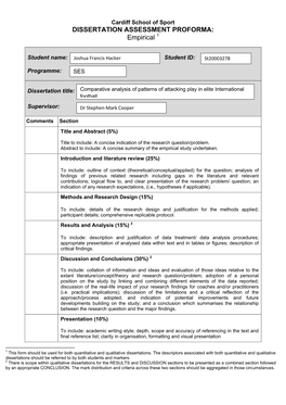 DISSERTATION ASSESSMENT PROFORMA: Empirical 1