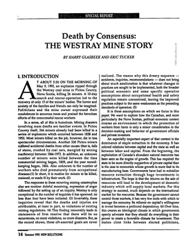 Death by Consensus: the WESTRAY MINE STORY