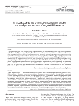 Re-Evaluation of the Age of Some Dinosaur Localities from the Southern Pyrenees by Means of Megaloolithid Oospecies