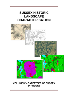 Sussex Historic Landscape Characterisation: Volume IV