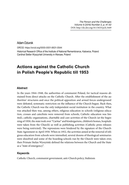 Actions Against the Catholic Church in Polish People's Republic Till 1953