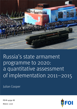 Russia's State Armament Programme to 2020: a Quantitative Assessment of Implementation 2011-2015