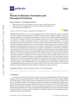 Planets in Binaries: Formation and Dynamical Evolution
