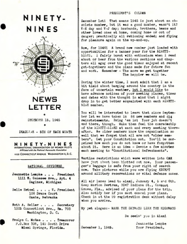 Ninety Nines News Letter