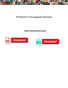 Pal Manila to Dumaguete Schedule
