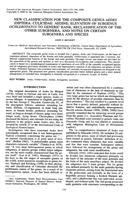 New Classification for the Composite Genus Aedes