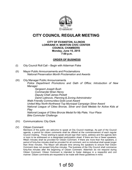 1 of 50 City Council Agenda June 15, 2015 Page 2 of 3