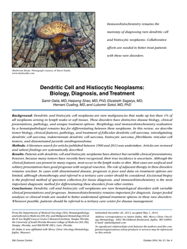 Dendritic Cell and Histiocytic Neoplasms: Biology, Diagnosis