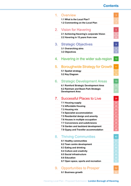 Havering Local Plan - Proposed Submission London Borough of Havering Contents