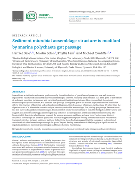 Sediment Microbial Assemblage Structure Is Modified by Marine