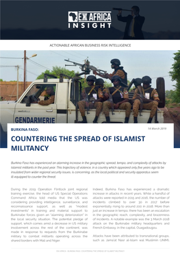 Countering the Spread of Islamist Militancy