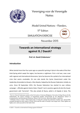 Towards an International Strategy Against IS / Daesh?