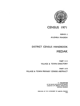 District Census Handbook, Medak, Part X