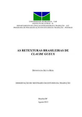 As Retexturas Brasileiras De Claude Gueux