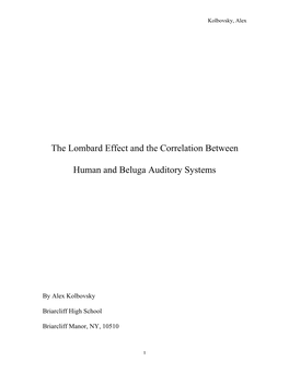 The Lombard Effect and the Correlation Between Human and Beluga Auditory Systems
