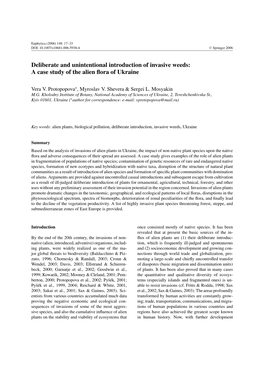 Deliberate and Unintentional Introduction of Invasive Weeds: a Case Study of the Alien Flora of Ukraine