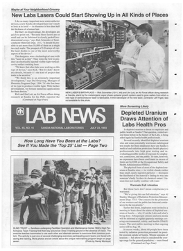 Depleted Uranium Draws Attention of Labs Health Pros