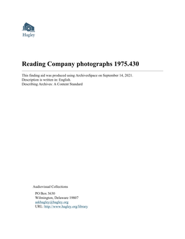 Reading Company Photographs 1975.430