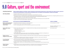 9.0 Culture, Sport and the Environment