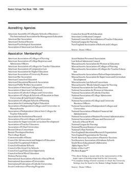 Accrediting Agencies Association Memberships*