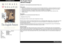 The English Patient Michael Ondaatje