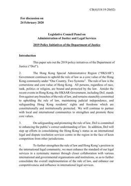 Legislative Council Panel on Administration of Justice and Legal Services